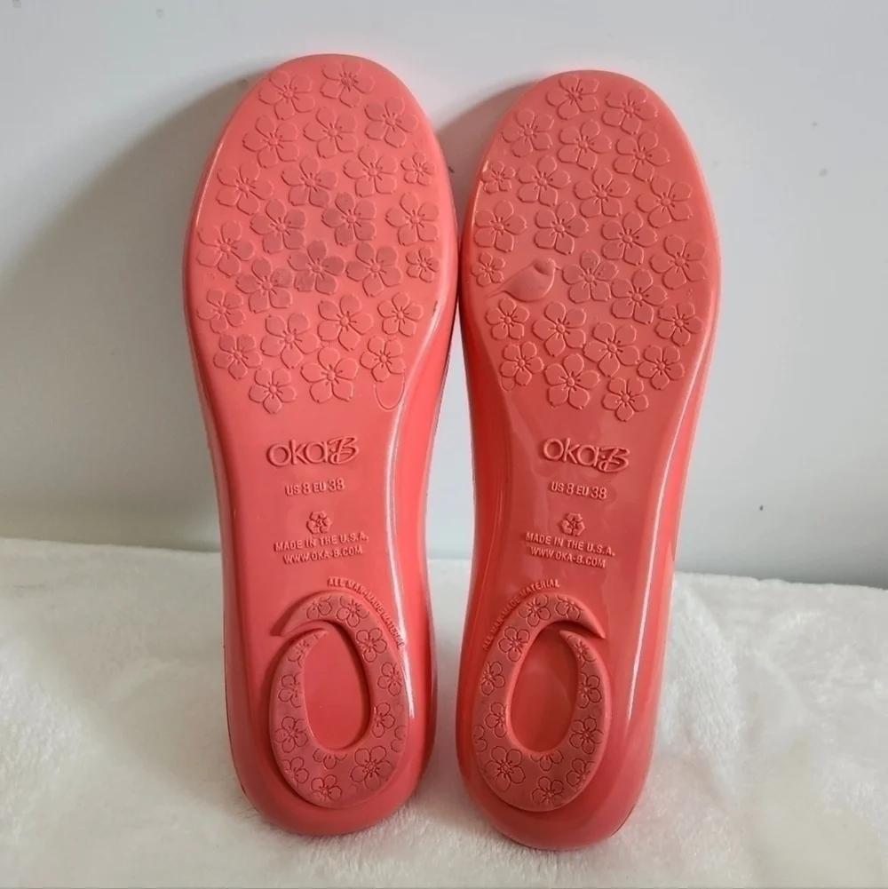 Oka B Taylor Coral Pink Rubber Jelly Ballet Slip On Flats Women Size US 8 EU 38 - Picture 11 of 14